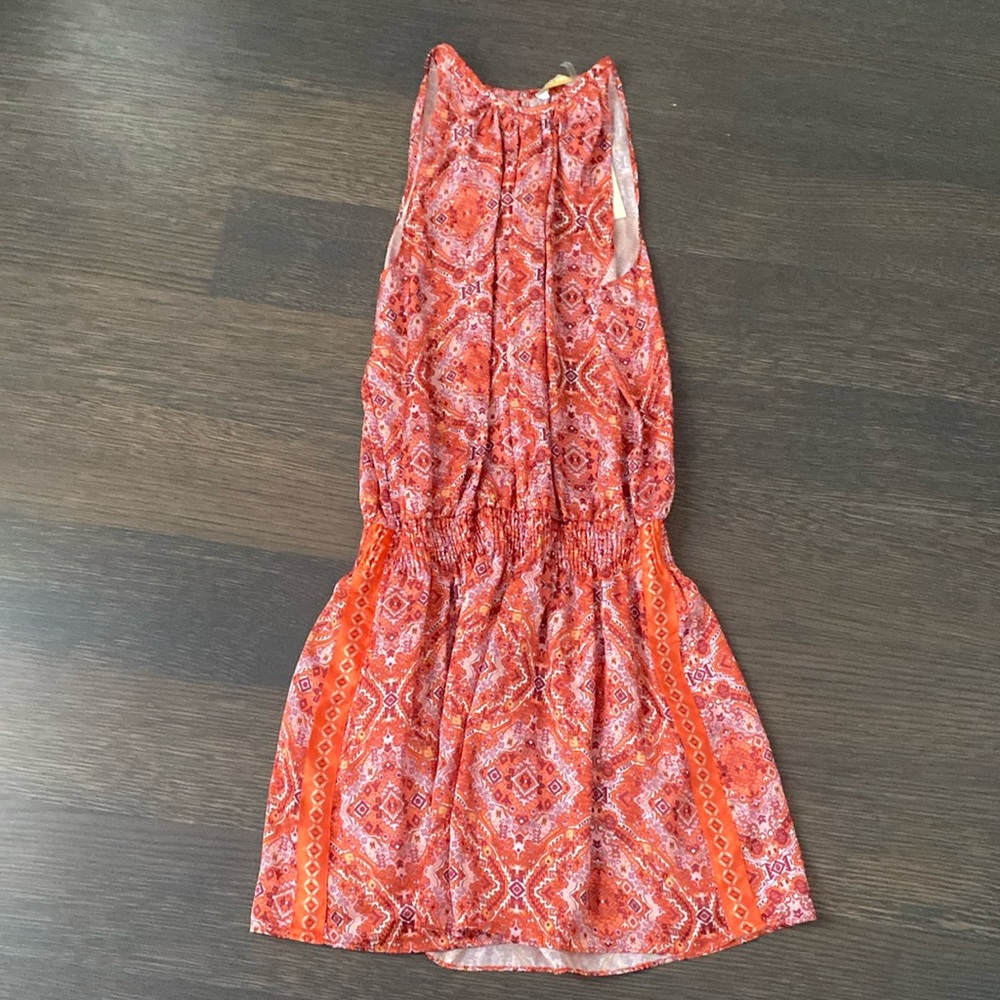 NEW RAMY BROOK BRIGHT COLORED DRESS NO SLEAVES SCRUNCHED WAIST